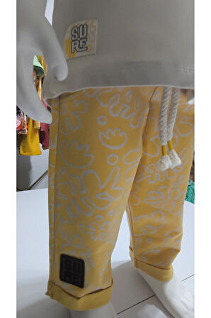 Çocuk Unisex Kız Erkek Şortlu Alt Üst Takım Kreş %100 Pamuk Rahat Tarz Tasarım Premium