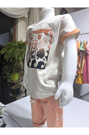 Çocuk Unisex Kız Erkek Şortlu Alt Üst Takım Kreş %100 Pamuk Rahat Tarz Tasarım Premium