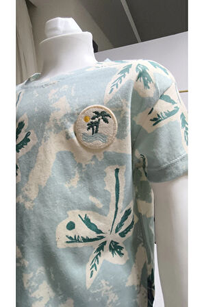 Çocuk Unisex Kız Erkek Şortlu Alt Üst Takım Kreş %100 Pamuk Rahat Tarz Tasarım Premium, Haki