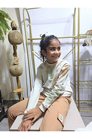 Erkek Kız Çocuk Alt Üst Takım Unisex Uzun Kollu Eşofman Rahat Spor Şık Modern Tasarım Ribanalı