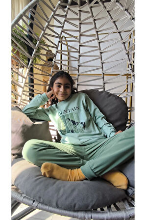 Erkek Kız Çocuk Alt Üst Takım Unisex Uzun Kollu Eşofman Rahat Spor Şık Modern Tasarım Ribanalı