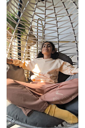 Kız Çocuk Uzun Kollu Şık Takım, Eşofman, Rahat, Modern Tarz