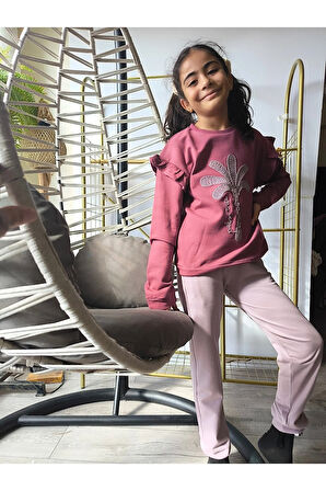 Kız Çocuk Alt Üst Takım Uzun Kollu Eşofman Rahat Şık Modern Tasarım