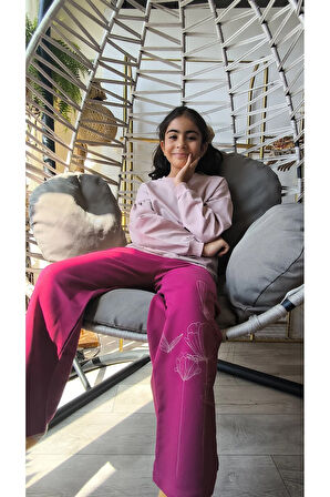 Kız Çocuk Uzun Kollu Şık Takım, Eşofman, Rahat, Modern Tarz