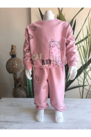 Kız Çocuk Alt Üst Takım Uzun Kollu Eşofman Rahat Şık Modern Tasarım