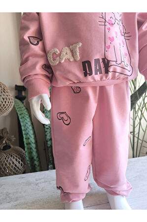 Kız Çocuk Alt Üst Takım Uzun Kollu Eşofman Rahat Şık Modern Tasarım