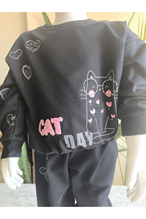 Kız Çocuk Alt Üst Takım Uzun Kollu Eşofman Rahat Şık Modern Tasarım