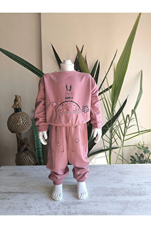 Kız Çocuk Alt Üst Takım Uzun Kollu Eşofman Rahat Şık Modern Tasarım