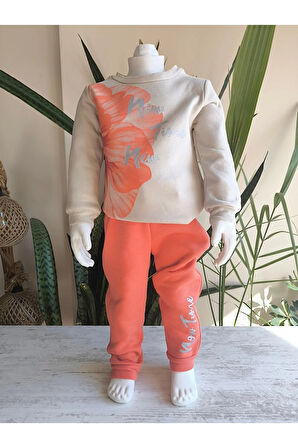 Kız Çocuk Alt Üst Takım Uzun Kollu Eşofman Rahat Şık Modern Tasarım