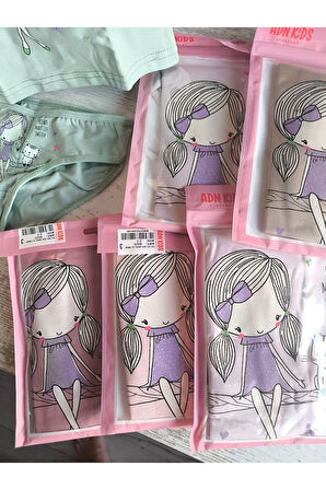 Kız Çocuk Atlet Külot Takım 6'lı %100 Pamuk Nefes Alabilen