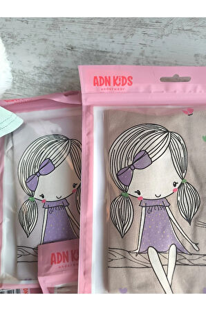 Kız Çocuk Atlet Külot Takım 6'lı %100 Pamuk Nefes Alabilen