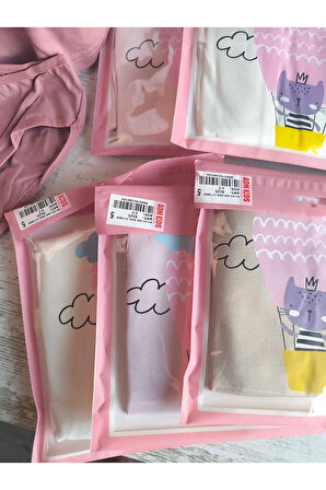 Kız Çocuk Atlet Külot Takım 6'lı %100 Pamuk Nefes Alabilen