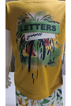 Çocuk Unisex Kız Erkek Şortlu Alt Üst Takım Kreş %100 Pamuk Rahat Tarz Tasarım Premium