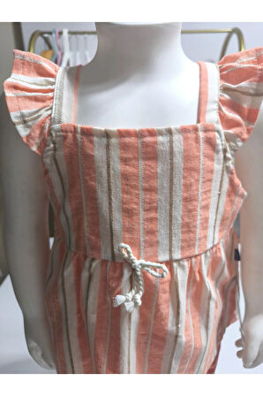 Kız Bebek Alt-Üst Şortlu Takım %100 Pamuk Müslin Tarz Tasarım Premium, Lila Şeftali