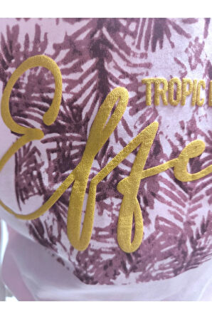 Kız Çocuk Pantolon Tişört Takım %100 Pamuk Nefes Alan Rahat Tarz Tasarım Cepli