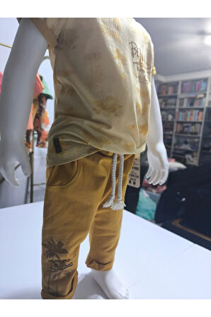 Çocuk Unisex Kız Erkek Şortlu (Kapri) Takım Kreş %100 Pamuk Rahat Tarz Tasarım Premium