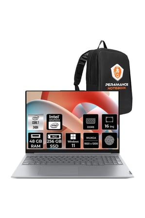 ThinkBook 16 G8 Core 7 240H 48GB 256GB SSD 16" FHD+ W11H Taşınabilir Bilgisayar & PER4 Çanta