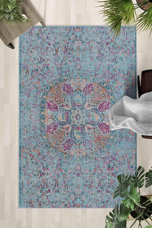 Kaymaz Taban Yıkanabilir Halı – Mutfak, Salon, Yatak Odası için Modern Dijital Baskı Halı (SLNHALI44
