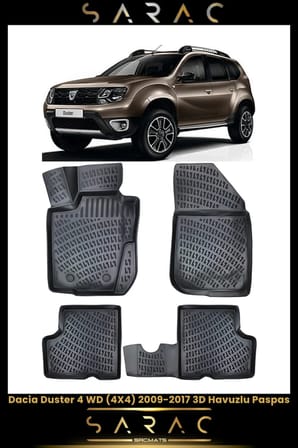 Dacia Duster 4x4 2017 Model Araca Özel 3d Havuzlu Paspas
