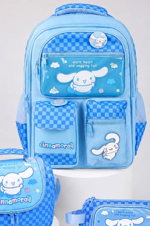 x Dekomus Lisanslı Cinnamoroll Blue Cloud Collection Okul,Termoslu Beslenme ve Kalem Çantası,Beslenme Örtüsü Seti