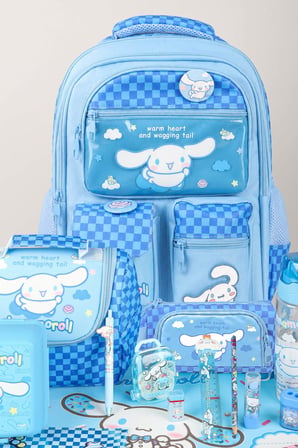 x Dekomus Lisanslı Cinnamoroll Blue Cloud Collection Full Kırtasiye Seti Okul,Termoslu Beslenme ve Kalem Çantası,Matara