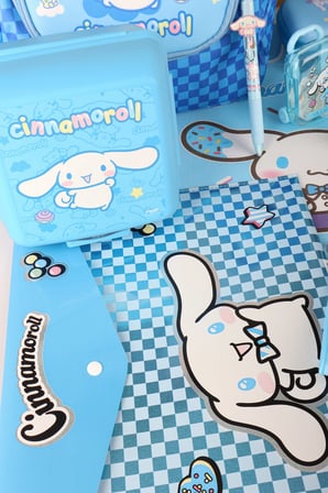 x Dekomus Lisanslı Cinnamoroll Blue Cloud Collection Full Kırtasiye Seti Okul,Termoslu Beslenme ve Kalem Çantası,Matara