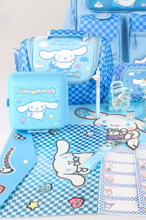x Dekomus Lisanslı Cinnamoroll Blue Cloud Collection Full Kırtasiye Seti Okul,Termoslu Beslenme ve Kalem Çantası,Matara