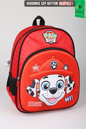 x Dekomus Lisanslı Paw Patrol Marshall 35 Cm Küçük Boy Anaokul Çantası 