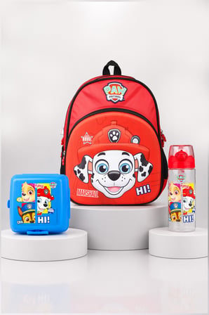 x Dekomus Lisanslı Paw Patrol Marshall 35 Cm Küçük Boy Anaokul Çantası,Beslenme Kabı,Matara Seti