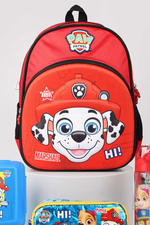 x Dekomus Lisanslı Paw Patrol Marshall 35 Cm Küçük Boy Anaokul Çantası,Kalem Çantası,Beslenme Kabı,Matara Seti