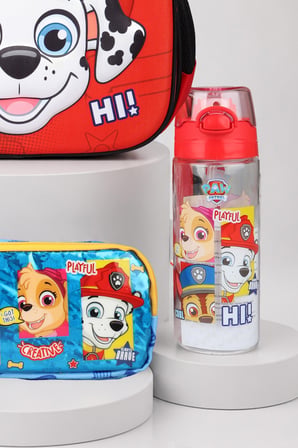x Dekomus Lisanslı Paw Patrol Marshall 35 Cm Küçük Boy Anaokul Çantası,Kalem Çantası,Beslenme Kabı,Matara Seti