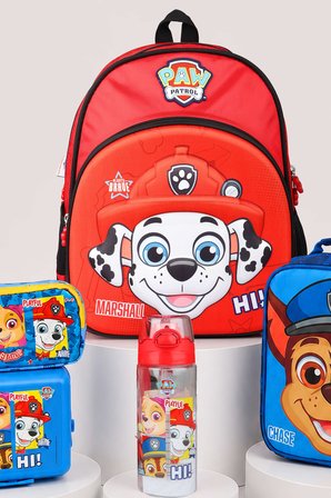 x Dekomus Lisanslı Paw Patrol Marshall 35 Cm Küçük Boy Anaokul,Termoslu Beslenme ve Kalem Çantası,Beslenme Kabı,Matara Seti