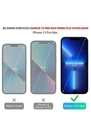 Iphone 13 Pro Max Uyumlu Premium Ekran Koruyucu 9h Sert Temperli Kırılmaz Cam Koruma Şeffaf
