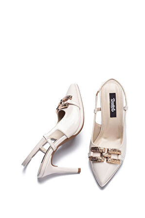 6210 Kadın Önü Kapalı Platform Tokalı Ayakkabı