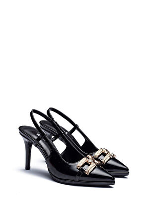 6210 Kadın Önü Kapalı Platform Tokalı Ayakkabı