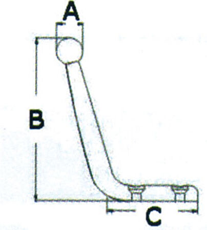 Askı. Paslanmaz çelik 10x60x35 mm