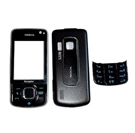 Nokia 6210N Kapak Nokia 6210N uyumlu Siyah ön Kapak Arka Kapak ve Tuş Takımı