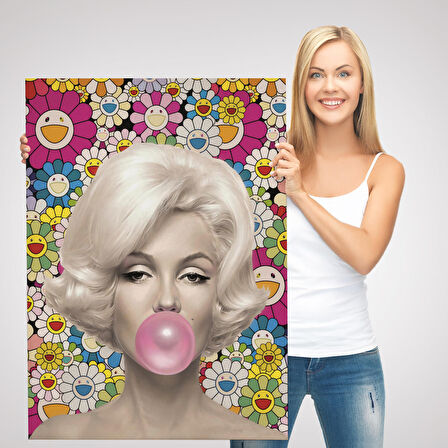 Marilyn Monroe Pembe Balon Duvar Tablosu-6217