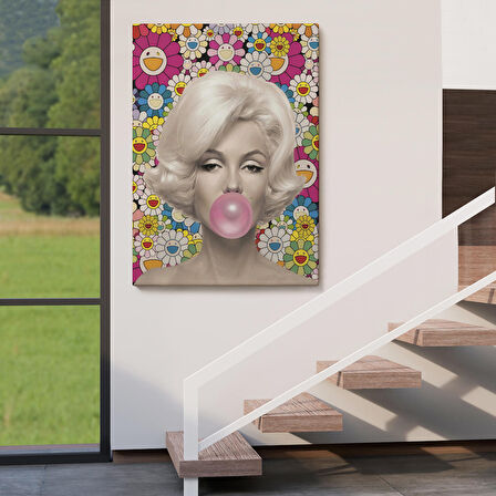 Marilyn Monroe Pembe Balon Duvar Tablosu-6217