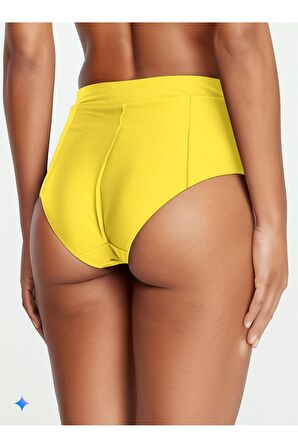 Sarı Süper Yüksek Bel Bikini Altı