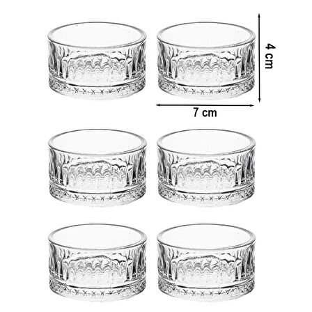 Porsima FH-10 Cam Kase Puding Tatlı Ve Dondurma Kasesi 6'lı Kase Seti Dondurma Çerez Kasesi