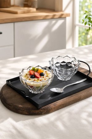 Porsima RYGX077 Torina 6lı Cam Kase Puding Tatlı Ve Dondurma - Kahvaltılık - Çerez Kase Seti 200ml