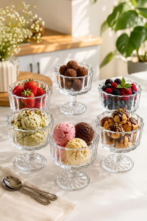 Porsima RYGX080 Reflela 6'lı Ayaklı Cam Kase Seti 250ml Puding Tatlı Dondurma Çerezlik