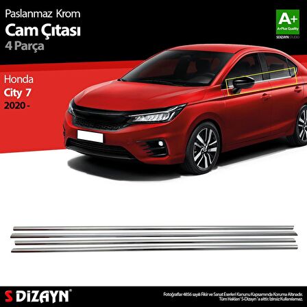 S-Dizayn Honda City Krom Cam Çıtası 4 Prç. 2020 Üzeri