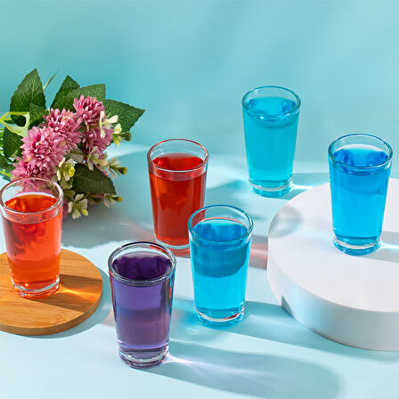 Porsima Glass 6591 Meşrubat Kahve Yanı Bardağı Sunumluk 6 Adet 100cc Shot Bardak 