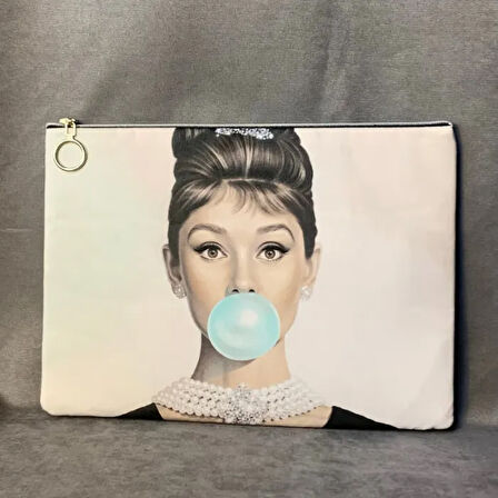 Uretti - Mehtap 4435 - Pop Art Desenli Clutch Çanta - Fil Dişi