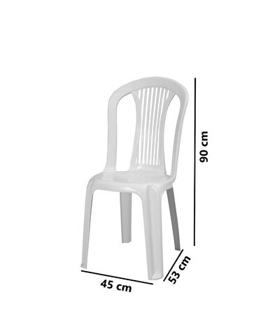 Omnipazar MT-GF187 Agosto Plastik Bahçe Balkon Sandalye 4'lü Set 