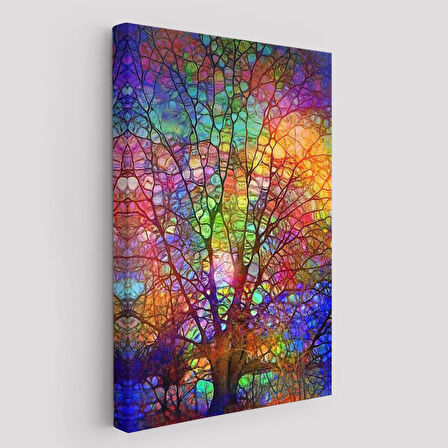 Sanatsal Cam Ağaç Kanvas Tablosu-6220