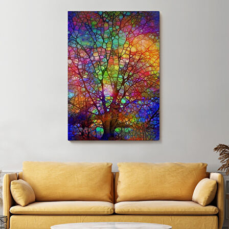 Sanatsal Cam Ağaç Kanvas Tablosu-6220