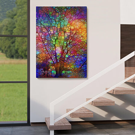 Sanatsal Cam Ağaç Kanvas Tablosu-6220